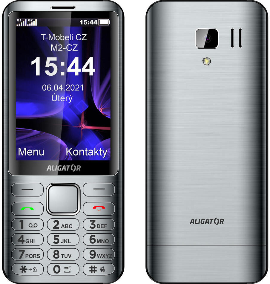 Mobilní telefon Aligator D950 Dual Sim, stříbrný