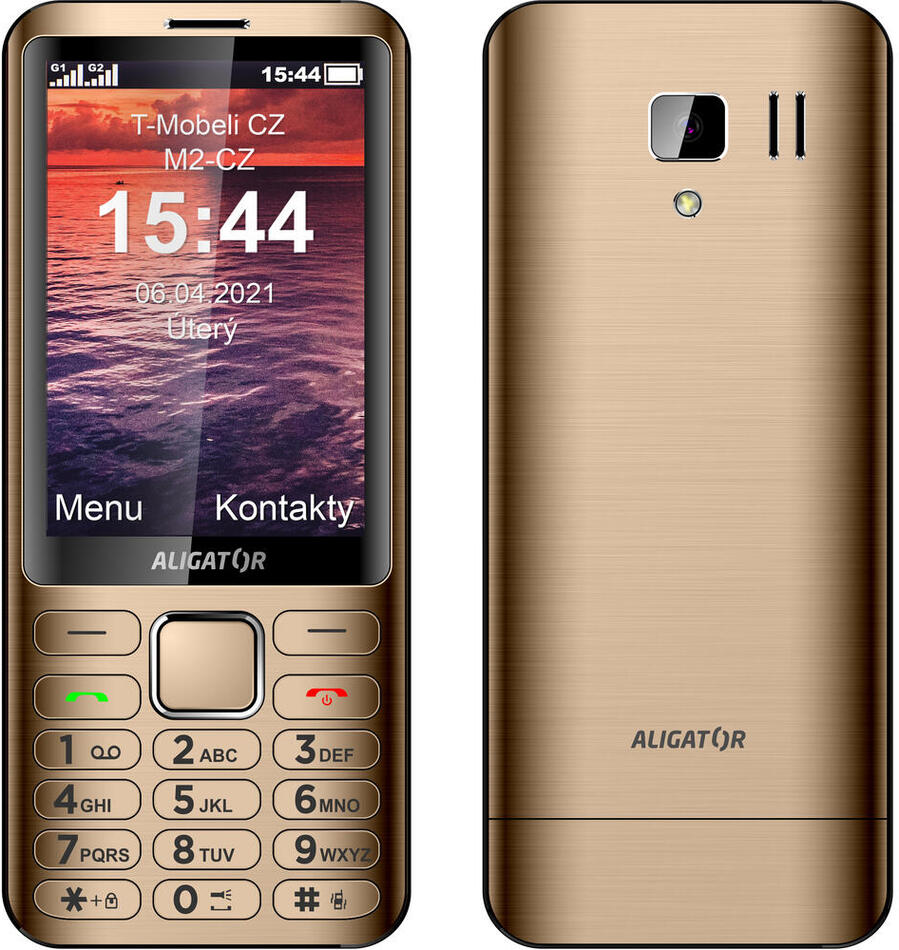 Mobilní telefon Aligator D950 Dual SIM, zlatý
