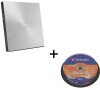 BUNDLE ASUS SDRW-08U7M-U SILVER + 2× M-Disk + Verbatim DVD-R 10cake