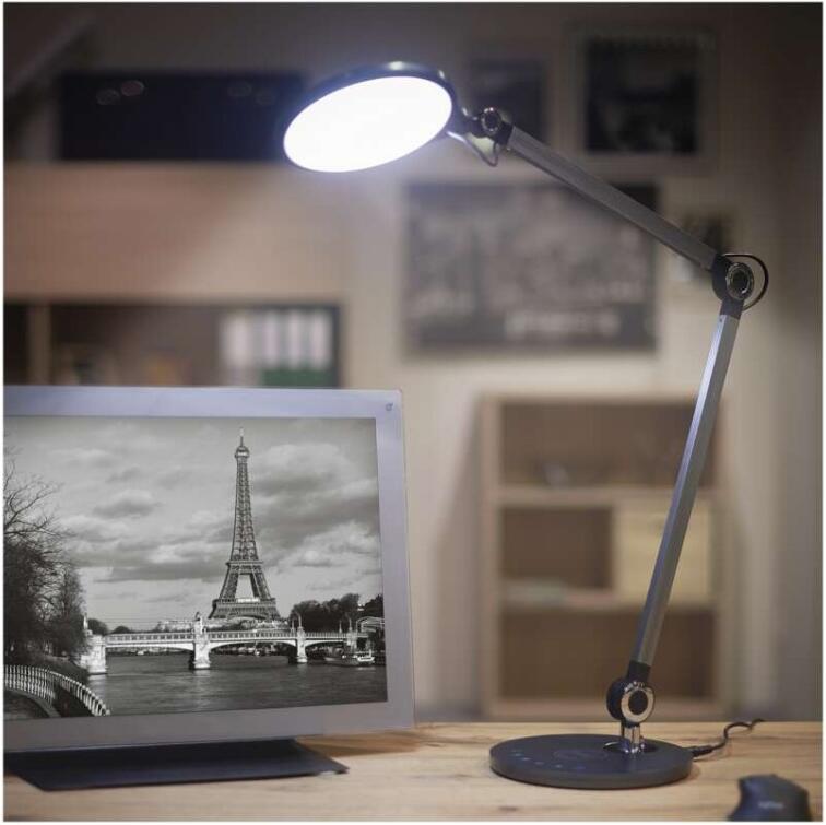 Emos LED stolní lampa KAREN, šedá (Z7615)