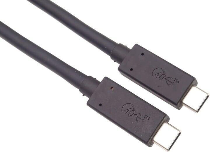 PremiumCord USB4 40Gbps 8K@60Hz kabel Thunderbolt 3 certifikovaný USB-IF 0,8m (ku4cx08bk)