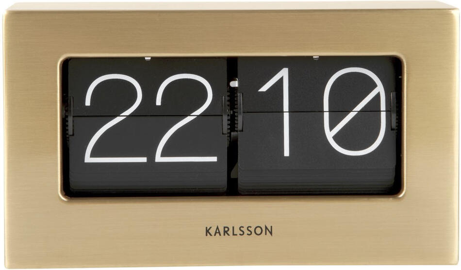Designové stolní překlápěcí hodiny 5620GD Karlsson 21cm
