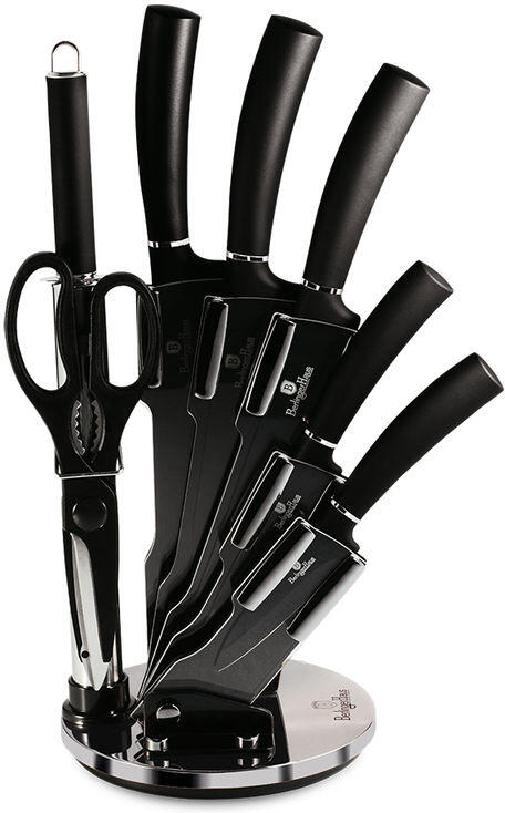 Sada nožů ve stojanu BERLINGERHAUS Black Silver Collection BH-2565, 8 ks