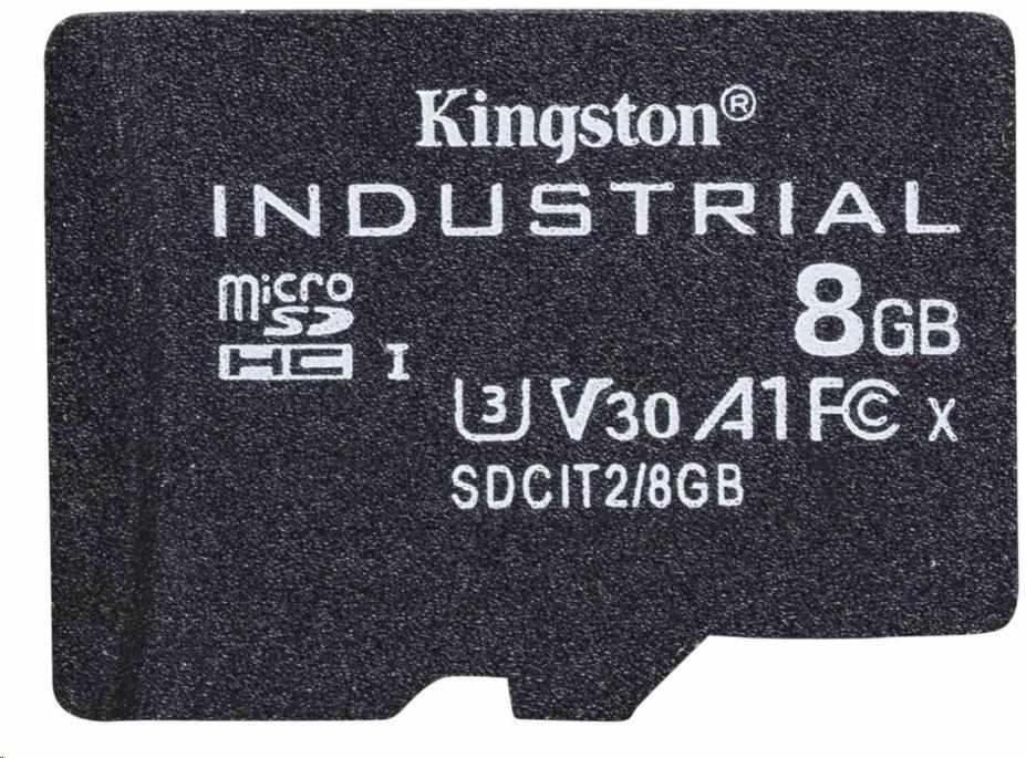 Kingston MicroSDHC karta 8GB Industrial C10 A1 pSLC Card Single Pack (SDCIT2/8GBSP)