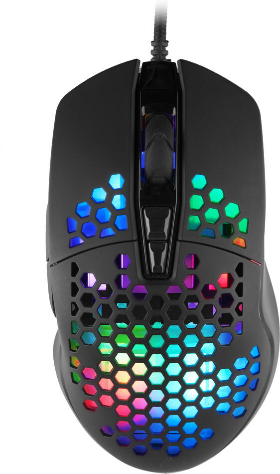 C-Tech Scarab/Herní/Optická/Pro praváky/7 200 DPI/Drátová USB/Černá (GM-18)