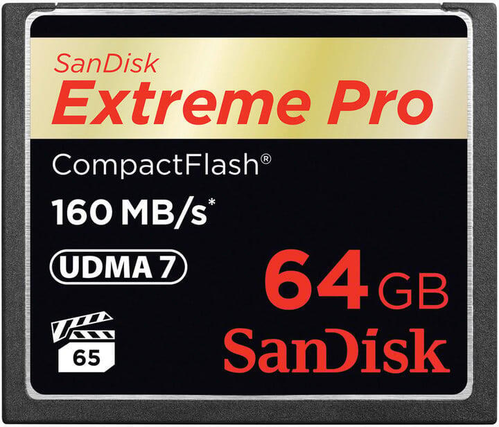 SanDisk Compact Flash 64GB Extreme Pro (160MB/s) VPG 65, UDMA 7 (SDCFXPS-064G-X46)