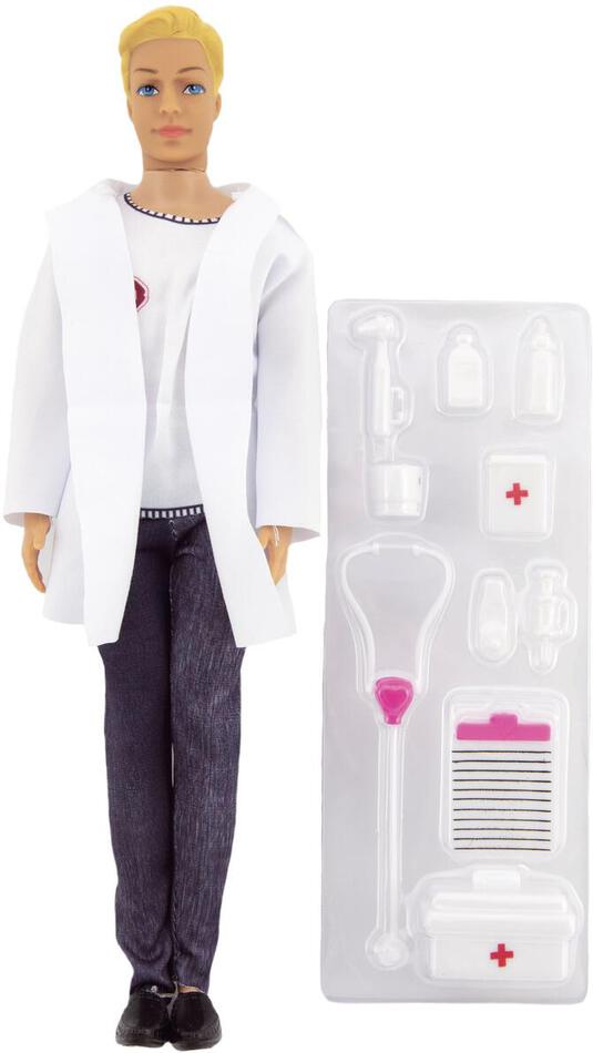 Teddies Panáček doktor plast 30cm s doplňky v krabici 20x33x5cm