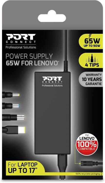 PORT CONNECT LENOVO napájecí adaptér k notebooku 65W (max.90W), 4x Lenovo konektor (900093-LE)
