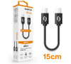Datový kabel ALIGATOR POWER USB-C/USB-C 15cm, černý