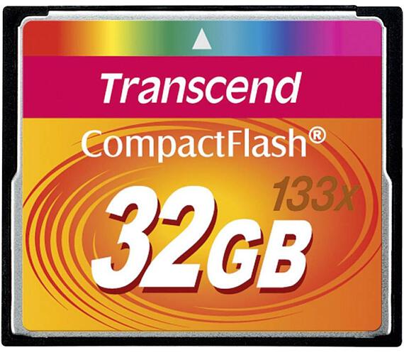 Transcend 32GB CF (133X) paměťová karta (MLC) (TS32GCF133)