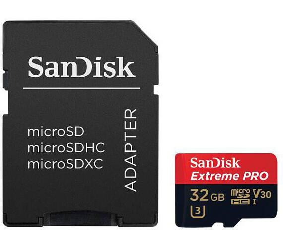Sandisk Extreme Pro microSDHC 32 GB + adaptér (SDSQXCG-032G-GN6MA)