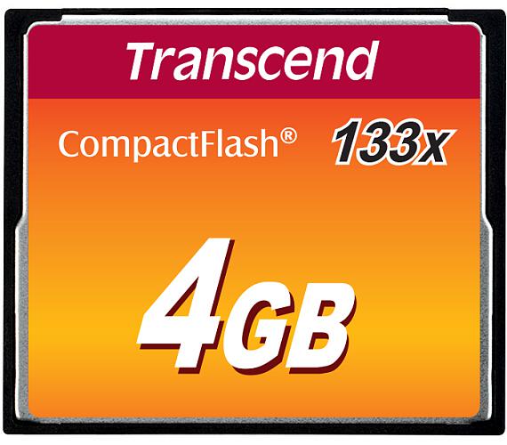 Transcend 4GB CF (133X) paměťová karta (MLC) (TS4GCF133)