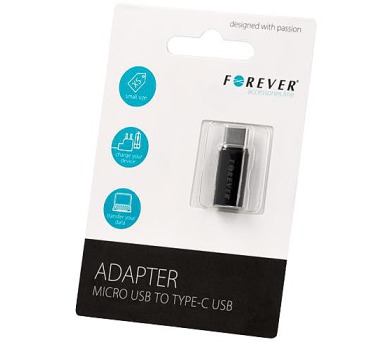 Forever micro USB &gt; USB-C černá