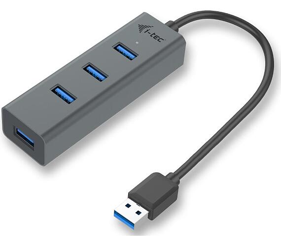 I-TEC USB HUB METAL/ 4 porty/ USB 3.0/ pasivní/ kovový/ šedý (U3HUBMETAL403)
