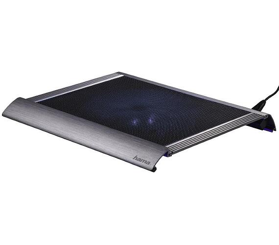 Hama chladící stojan pro notebook Titan/ do 17,3"/ USB/ LED podsvícení/ titanově šedý (53062)