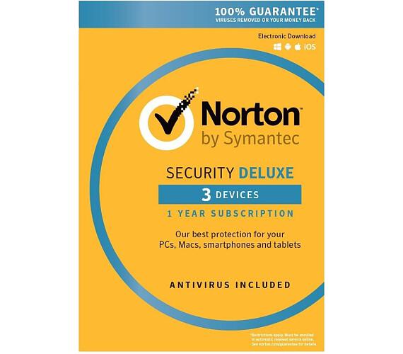 SPECIAL - NORTON SECURITY DELUXE 3.0 CZ 1 UŽIVATEL 3 ZAŘÍZENÍ 12 MĚSÍCŮ - ELEKTRONICKY KLIC (ESD) (21358351)