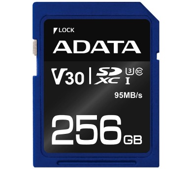 ADATA Premier Pro 256GB SDXC/ UHS-I U3 V30S CL10 (ASDX256GUI3V30S-R)