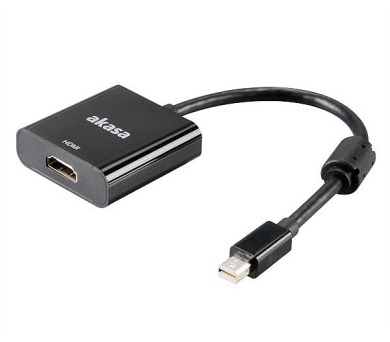 AKASA adaptér mini DisplayPort 1.2 (M) na HDMI(F) / AK-CBDP09-20BK / černý / 20cm