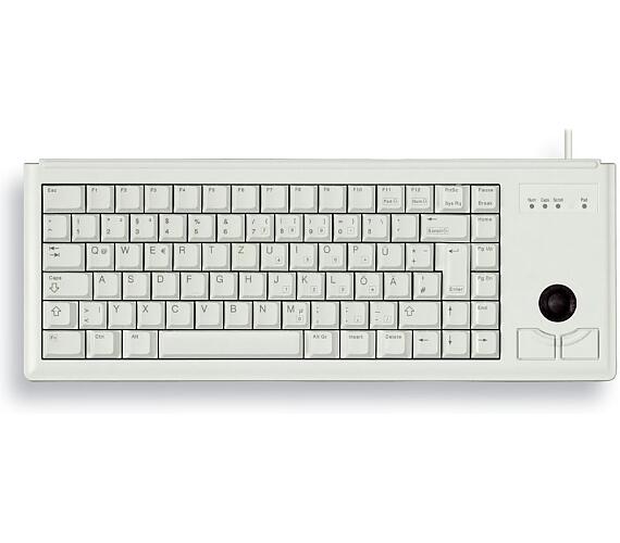 CHERRY klávesnice G84-4400 s trackballem/ drátová/ USB/ ultralehká a malá/ bílá EU layout (G84-4400LUBEU-0)