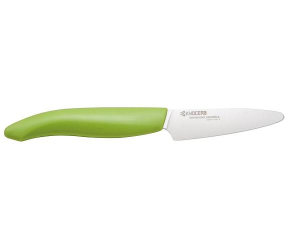 KYOCERA keramický nůž s bílou čepelí/ 7,5 cm dlouhá čepel/ zelená plastová rukojeť (FK-075WH-GR)