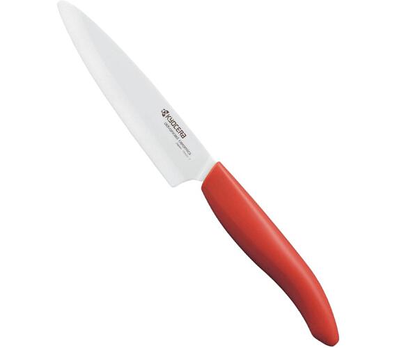 KYOCERA keramický nůž s bílou čepelí/ 11 cm dlouhá čepel/ červená plastová rukojeť (FK-110WH-RD)