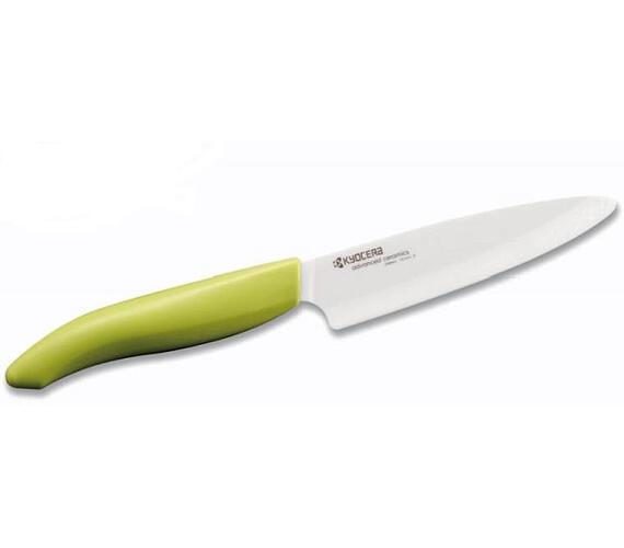 KYOCERA keramický nůž s bílou čepelí/ 11 cm dlouhá čepel/ zelená plastová rukojeť (FK-110WH-GR)