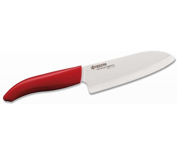 KYOCERA keramický nůž s bílou čepelí/ 14 cm dlouhá čepel/ červená plastová rukojeť (FK-140WH-RD)