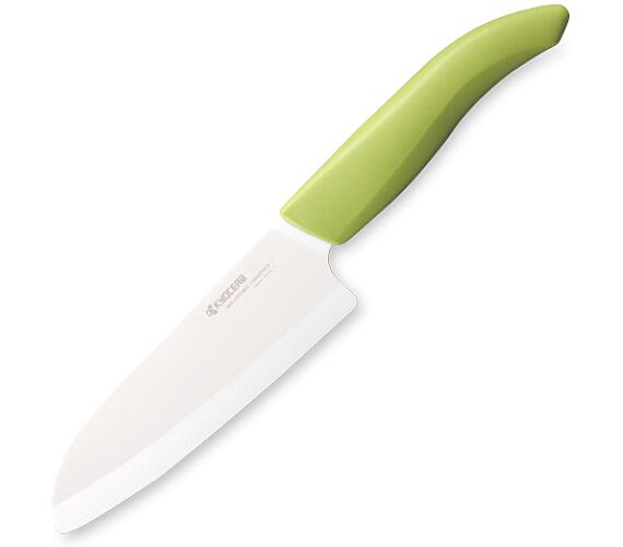 KYOCERA keramický nůž s bílou čepelí/ 14 cm dlouhá čepel/ zelená plastová rukojeť (FK-140WH-GR)