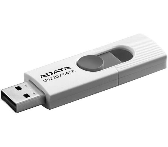 ADATA flash disk 64GB UV220 USB 2.0 bílo-šedý (AUV220-64G-RWHGY)