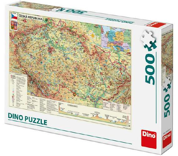 Dino Puzzle Mapa České Republiky 47x33cm 500dílků v krabici 33x23x3,5cm