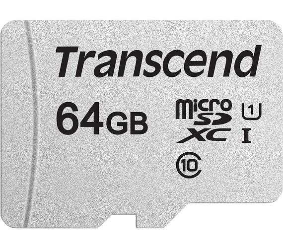 Transcend 64GB microSDXC 300S UHS-I U1 (Class 10) paměťová karta (bez adaptéru) (TS64GUSD300S)