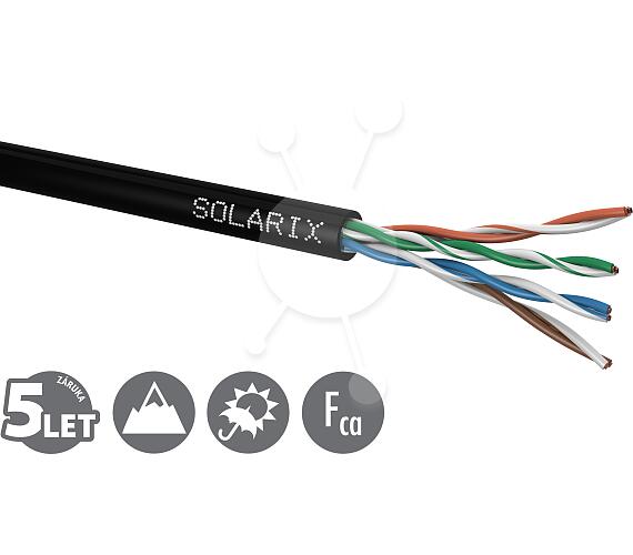 SOLARIX instalační kabel Solarix CAT5E UTP PE Fca venkovní 305m/box SXKD-5E-UTP-PE (27655191) + DOPRAVA ZDARMA