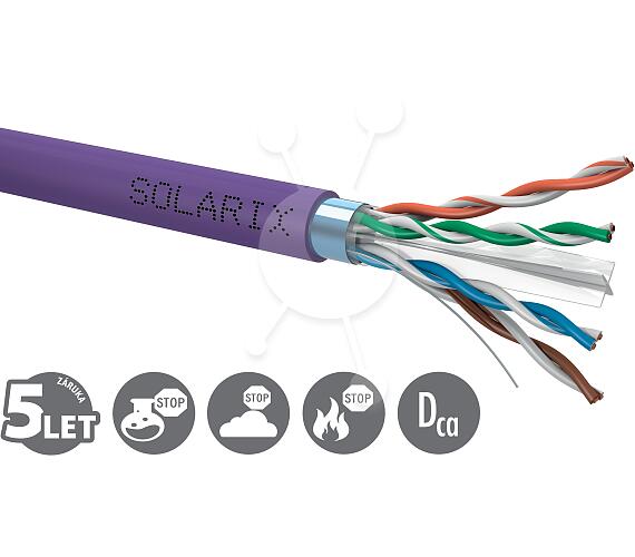 SOLARIX instalační kabel Solarix CAT6 FTP LSOH Dca-s2,d2,a1 500m/cívka SXKD-6-FTP-LSOH (26000005)