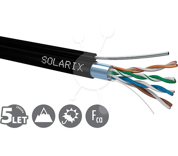 SOLARIX instalační kabel Solarix CAT5E FTP PE Fca samonosný 305m/cívka SXKD-5E-FTP-PE-SAM (27655195)