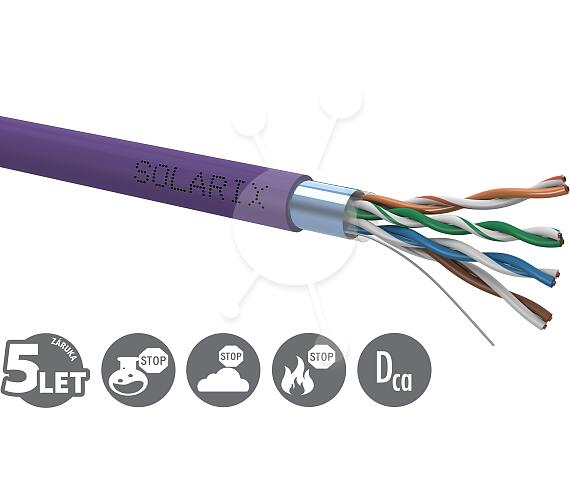 SOLARIX instalační kabel Solarix CAT5E FTP LSOH Dca-s1,d2,a1 305m/box SXKD-5E-FTP-LSOH (27655147)