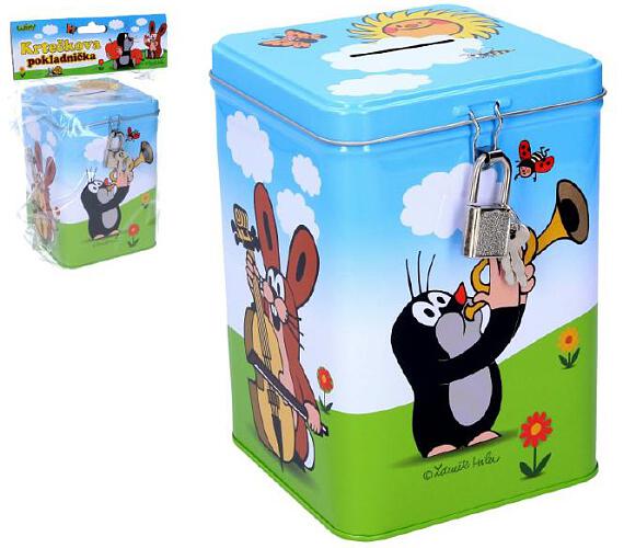 Teddies Pokladnika Krtek kvdr se zmkem plech 11x15cm v sku