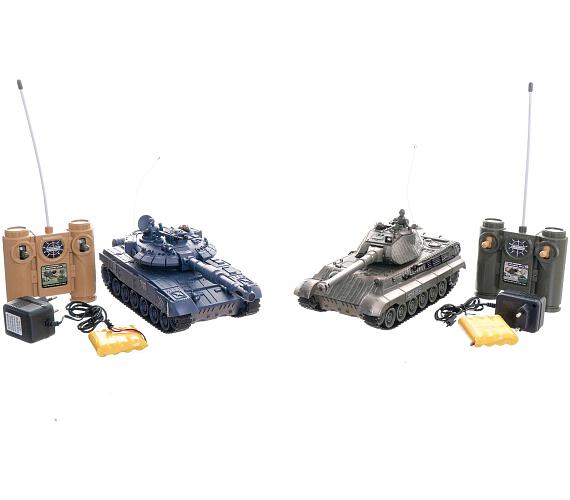Teddies Tank RC 2ks 36cm+dobíjecí pack tanková bitva se zvukem se světlem v krabici 42x32x14cm + DOPRAVA ZDARMA
