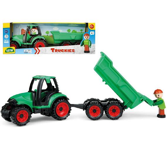 Lena Auto Truckies traktor s vlečkou plast 32cm s figurkou v krabici 24m+