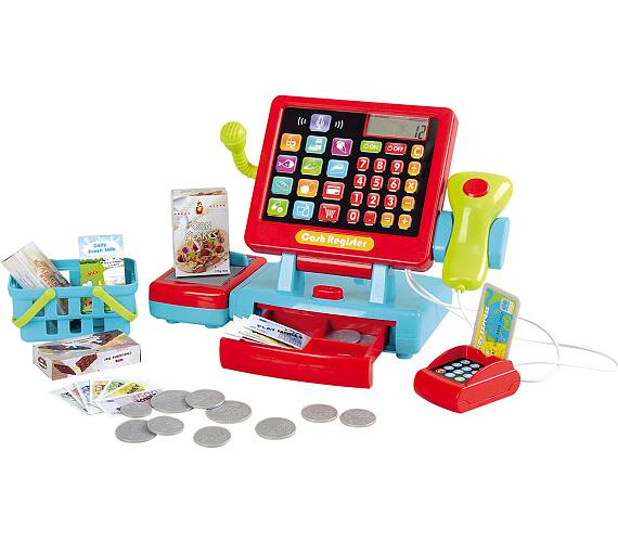 Teddies Pokladna dotykov s doplky plast na baterie se zvukem v krabici 35x22x15cm