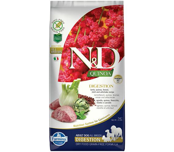 N&D Quinoa DOG Digestion Lamb & Fennel M/L 7kg + DOPRAVA ZDARMA