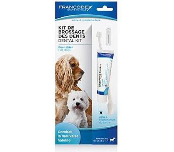 FRANCODEX Dental Kit zubní pasta 70g+kartáček pro psy