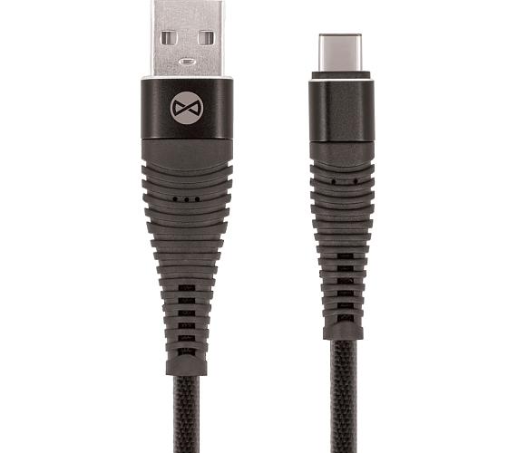 Forever Shark USB/USB-C 1m 2A textilní černý
