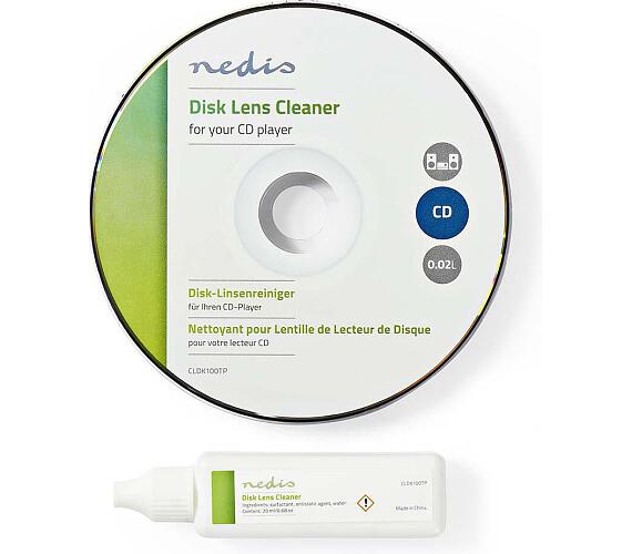 NEDIS sada na snadné a bezpečné čištění optiky CD a DVD přehrávačů/ čistící roztok/ 20ml (CLDK100TP)