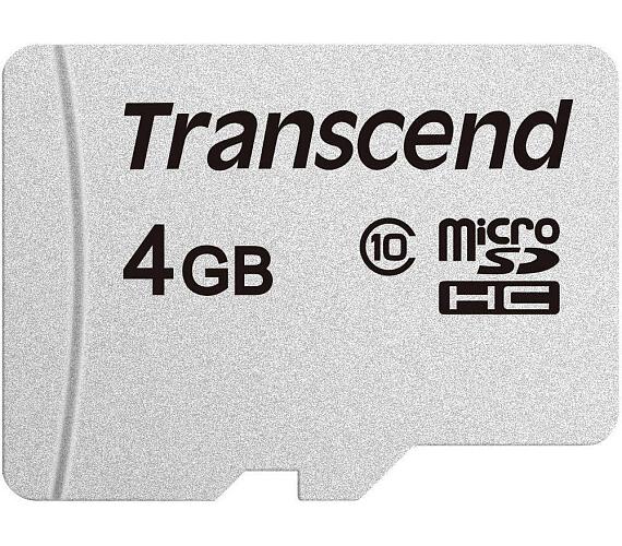 Transcend 4GB microSDHC 300S (Class 10) paměťová karta (bez adaptéru) (TS4GUSD300S)