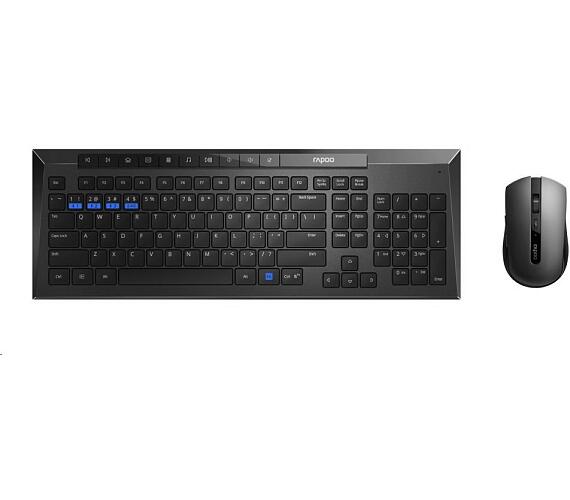 Rapoo set klávesnice a myš 8200M Wireless Multi-Mode Optical Mouse and Keyboard Set Black CZ/SK