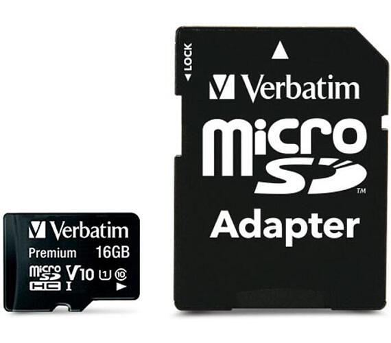 Verbatim micro SDHC 16GB Class 10 + adapter (44082)