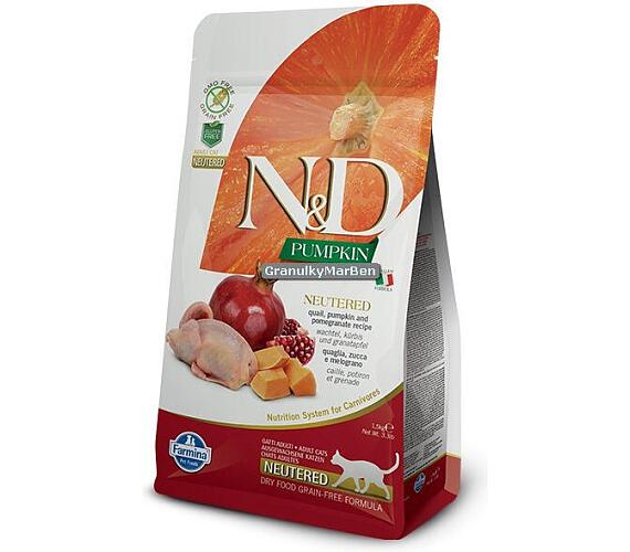 N&D Pumpkin CAT Neutered Quail & Pomegranate 5kg + DOPRAVA ZDARMA