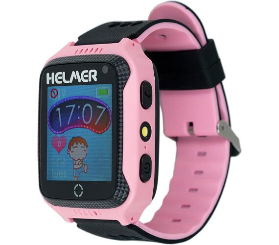 HELMER dětské hodinky LK 707 s GPS lokátorem/ dotykový display/ IP54/ micro SIM/ kompatibilní s Android a iOS/ růžové (Helmer LK 707 P)