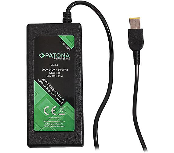 PATONA napájecí adaptér k ntb/ 20V/3,25A 65W/ Slim tip IBM/LENOVO PREMIUM/ délka kabelu 2,5 m (PT2565)