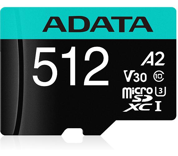 ADATA V30S/micro SDXC / 512GB / 100MBps / UHS-I U3 / Class 10/+ Adaptér (AUSDX512GUI3V30SA2-RA1)